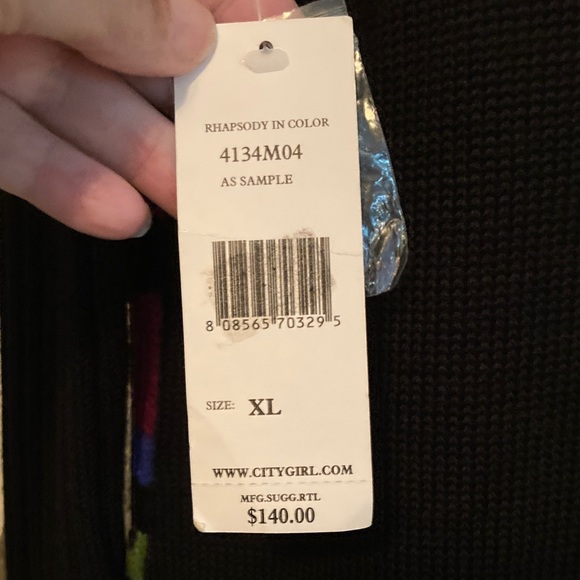 Nancy Bolen Colorful Patterned Button Up Cardigan NWT Size XL - Picture 4 of 5